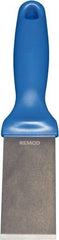 Remco - Stiff Stainless Steel Beveled Scraper - 1-1/2" Blade Width x 3-1/2" Blade Length, 5-13/32" Long Ergonomic Polypropylene Handle - Apex Tool & Supply