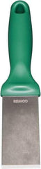 Remco - Stiff Stainless Steel Beveled Scraper - 1-1/2" Blade Width x 3-1/2" Blade Length, 5-13/32" Long Ergonomic Polypropylene Handle - Apex Tool & Supply