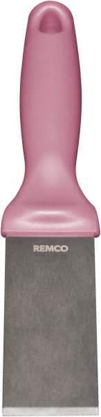 Remco - Stiff Stainless Steel Beveled Scraper - 1-1/2" Blade Width x 3-1/2" Blade Length, 5-13/32" Long Ergonomic Polypropylene Handle - Apex Tool & Supply