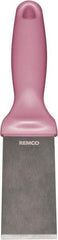 Remco - Stiff Stainless Steel Beveled Scraper - 1-1/2" Blade Width x 3-1/2" Blade Length, 5-13/32" Long Ergonomic Polypropylene Handle - Apex Tool & Supply