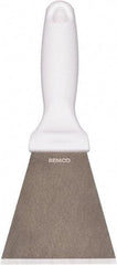 Remco - Stiff Stainless Steel Beveled Scraper - 3" Blade Width x 3-1/2" Blade Length, 5-13/32" Long Ergonomic Polypropylene Handle - Apex Tool & Supply