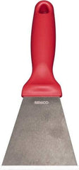 Remco - Stiff Stainless Steel Beveled Scraper - 3" Blade Width x 3-1/2" Blade Length, 5-13/32" Long Ergonomic Polypropylene Handle - Apex Tool & Supply