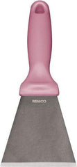 Remco - Stiff Stainless Steel Beveled Scraper - 1-1/2" Blade Width x 3-1/2" Blade Length, 5-13/32" Long Ergonomic Polypropylene Handle - Apex Tool & Supply