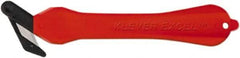 Klever Innovations - Fixed Safety Cutter - 1-1/4" Carbon Steel Blade, Red Plastic Handle, 1 Blade Included - Apex Tool & Supply
