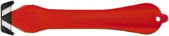 Klever Innovations - Fixed Safety Cutter - 1-1/4" Carbon Steel Blade, Red Plastic Handle, 1 Blade Included - Apex Tool & Supply