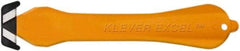 Klever Innovations - Fixed Safety Cutter - 1-1/4" Carbon Steel Blade, Orange Plastic Handle, 1 Blade Included - Apex Tool & Supply