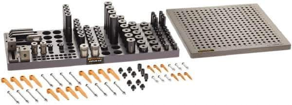 Renishaw - M8, CMM Clamping Kit - Use with CMM Fixtures, Includes 110Pc. Component Set, 300x300mm Plate - Apex Tool & Supply