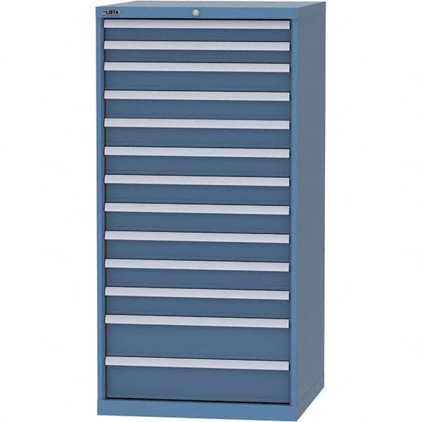 LISTA - 13 Drawer, 124 Compartment Bright Blue Steel Modular Storage Cabinet - Apex Tool & Supply