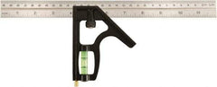 Johnson Level & Tool - 2 Piece, 12" Combination Square Set - 1/8, 1/16 & 1/32" (Inch/Metric) Graduation, Stainless Steel Blade, Cast Zinc Head - Apex Tool & Supply