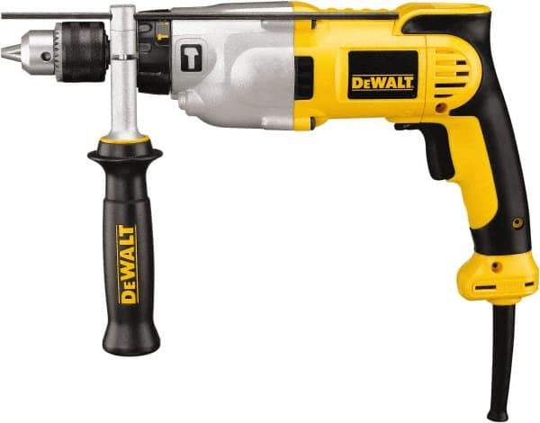DeWALT - 120 Volt 1/2" Keyed Chuck Electric Hammer Drill - 0 to 56,000 BPM, 0 to 3,500 RPM, Reversible - Apex Tool & Supply