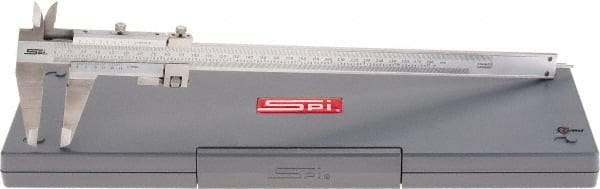 SPI - 0 to 280mm Stainless Steel Vernier Caliper - 0.02mm Graduation, 2-1/2" Jaw Depth, 0.0015" Accuracy, Includes NIST Traceability Certificate - Apex Tool & Supply