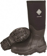 Honeywell - Men's Size 8 Wide Width Steel Knee Boot - Black, Neoprene Upper, Rubber Outsole, 16" High, Pull-On, Waterproof - Apex Tool & Supply