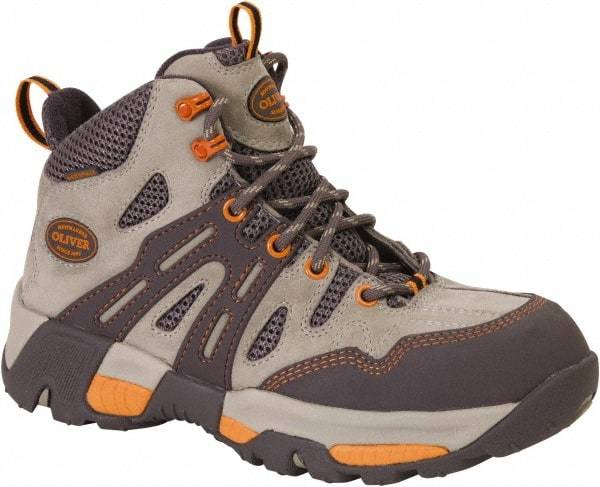 OLIVER - Women's Medium Width Steel Industrial Hiker - Tan, Orange, Leather Upper, Rubber Outsole, 5" High, Lace-Up - Apex Tool & Supply