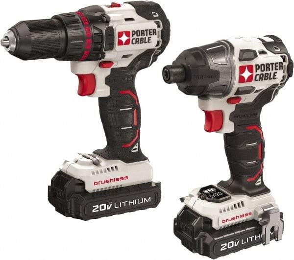 Porter-Cable - 20 Volt Cordless Tool Combination Kit - Includes 1/2" Brushless Drill/Driver & 1/4" Brushless Impact Driver, Lithium-Ion Battery Included - Apex Tool & Supply