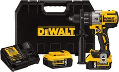 DeWALT - 20 Volt 1/2" Keyless Chuck Cordless Hammer Drill - 0 to 38,250 BPM, 0 to 2,000 RPM, Reversible - Apex Tool & Supply