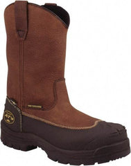 OLIVER - Men's Size 6 Wide Width Steel Rigger - Brown, Leather Upper, Polyurethane/Rubber Outsole, 10" High, Pull-On - Apex Tool & Supply