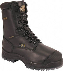 OLIVER - Men's Size 8.5 Wide Width Composite Work Boot - Black, Leather Upper, Rubber Outsole, 14" High, Lace-Up, Waterproof - Apex Tool & Supply