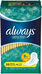 Always - Folded Sanitary Napkins - Regular Absorbency, Up to 8 Hours LeakGuard Protection - Apex Tool & Supply