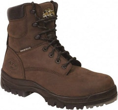 OLIVER - Men's Size 8.5 Wide Width Composite Work Boot - Brown, Leather Upper, Rubber Outsole, 6" High, Lace-Up - Apex Tool & Supply