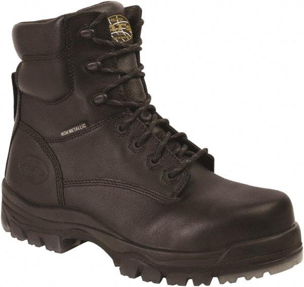 OLIVER - Men's Size 9 Wide Width Composite Work Boot - Black, Leather Upper, Rubber Outsole, 6" High, Lace-Up - Apex Tool & Supply