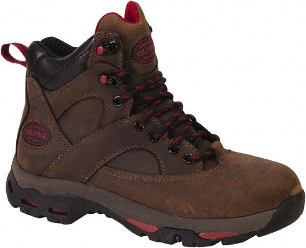 OLIVER - Women's Medium Width Steel Work Boot - Brown, Leather Upper, Rubber Outsole, 6" High, Lace-Up, Waterproof - Apex Tool & Supply