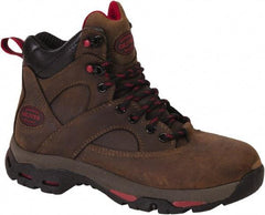 OLIVER - Women's Medium Width Steel Work Boot - Brown, Leather Upper, Rubber Outsole, 6" High, Lace-Up, Waterproof - Apex Tool & Supply