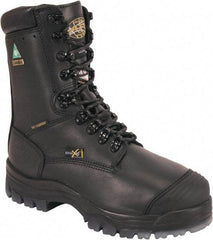 OLIVER - Men's Size 10 Wide Width Composite Work Boot - Black, Leather Upper, Rubber Outsole, 8" High, Lace-Up, Waterproof - Apex Tool & Supply