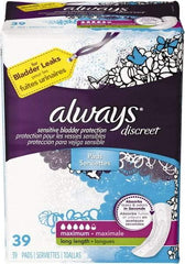 Always - Folded Sanitary Napkins - Long, Maximum Protection - Apex Tool & Supply