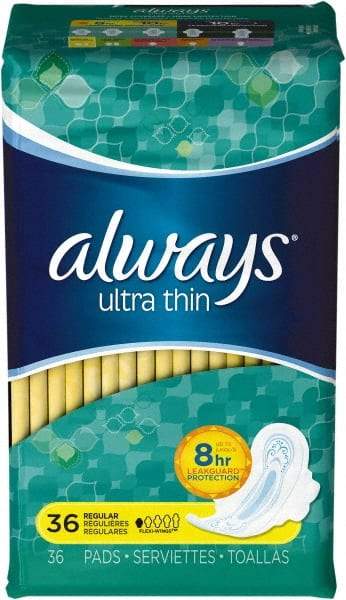 Always - Folded Sanitary Napkins - Regular Absorbency, Up to 8 Hours LeakGuard Protection - Apex Tool & Supply