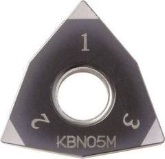 Kyocera - WNGA431 Grade KBN05M CBN Turning Insert - Megacoat Finish, 80° Trigon, 1/2" Inscr Circle, 3/16" Thick, 1/64" Corner Radius - Apex Tool & Supply