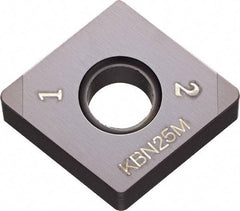 Kyocera - CNGA432 Grade KBN35M CBN Turning Insert - Megacoat Finish, 80° Diamond, 1/2" Inscr Circle, 3/16" Thick, 1/32" Corner Radius - Apex Tool & Supply