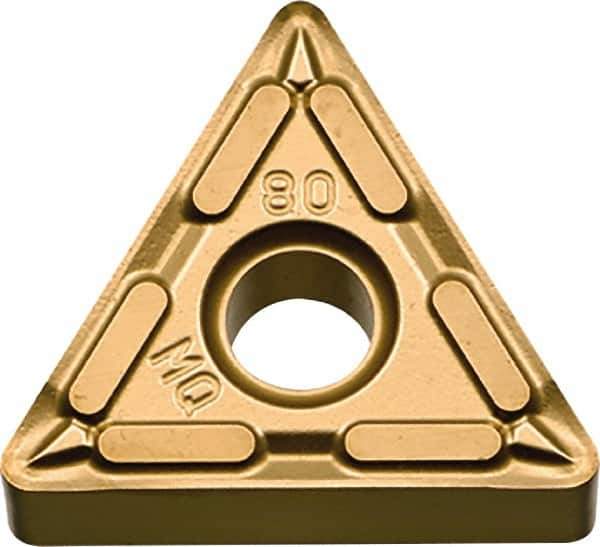 Kyocera - TNMG331 MQ Grade CA6515 Carbide Turning Insert - TiCN/Al2O3/TiN Finish, 60° Triangle, 3/8" Inscr Circle, 3/16" Thick, 1/64" Corner Radius - Apex Tool & Supply