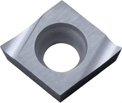 Kyocera - CCGT430.5 A3 Grade KW10 Carbide Turning Insert - Uncoated, 80° Diamond, 1/2" Inscr Circle, 3/16" Thick, 0.008" Corner Radius - Apex Tool & Supply