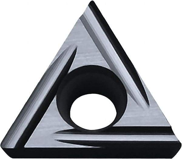 Kyocera - TCGT2201 U Grade KW10 Carbide Turning Insert - Uncoated, 60° Triangle, 1/4" Inscr Circle, 1/8" Thick, 0.001" Corner Radius - Apex Tool & Supply