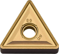 Kyocera - TNMG331 MU Grade CA6525 Carbide Turning Insert - TiCN/Al2O3/TiN Finish, 60° Triangle, 3/8" Inscr Circle, 3/16" Thick, 1/64" Corner Radius - Apex Tool & Supply
