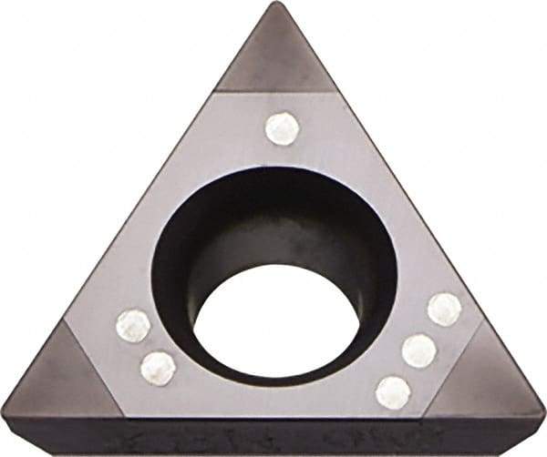 Kyocera - TPGB220.5 Grade KBN05M CBN Turning Insert - Megacoat Finish, 60° Triangle, 1/4" Inscr Circle, 1/8" Thick, 0.008" Corner Radius - Apex Tool & Supply