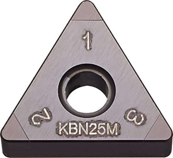 Kyocera - TNGA331 Grade KBN05M CBN Turning Insert - Megacoat Finish, 60° Triangle, 3/8" Inscr Circle, 3/16" Thick, 1/64" Corner Radius - Apex Tool & Supply