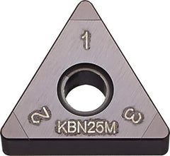 Kyocera - TNGA331 Grade KBN05M CBN Turning Insert - Megacoat Finish, 60° Triangle, 3/8" Inscr Circle, 3/16" Thick, 1/64" Corner Radius - Apex Tool & Supply