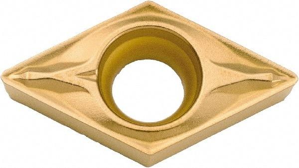 Kyocera - DCMX32.51 WP Grade CA525 Carbide Turning Insert - TiCN/Al2O3/TiN Finish, 55° Diamond, 3/8" Inscr Circle, 5/32" Thick, 1/64" Corner Radius - Apex Tool & Supply