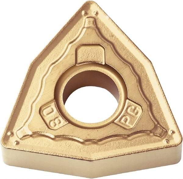 Kyocera - WNMG432 PG Grade CA515 Carbide Turning Insert - TiCN/Al2O3/TiN Finish, 80° Trigon, 1/2" Inscr Circle, 3/16" Thick, 1/32" Corner Radius - Apex Tool & Supply