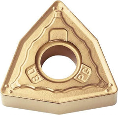 Kyocera - WNMG432 PG Grade CA515 Carbide Turning Insert - TiCN/Al2O3/TiN Finish, 80° Trigon, 1/2" Inscr Circle, 3/16" Thick, 1/32" Corner Radius - Apex Tool & Supply