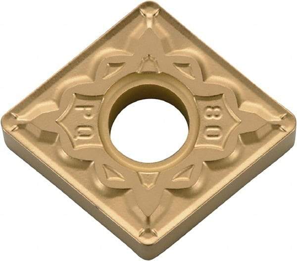 Kyocera - CNMG433 PQ Grade CA530 Carbide Turning Insert - TiCN/Al2O3/TiN Finish, 80° Diamond, 1/2" Inscr Circle, 3/16" Thick, 3/64" Corner Radius - Apex Tool & Supply