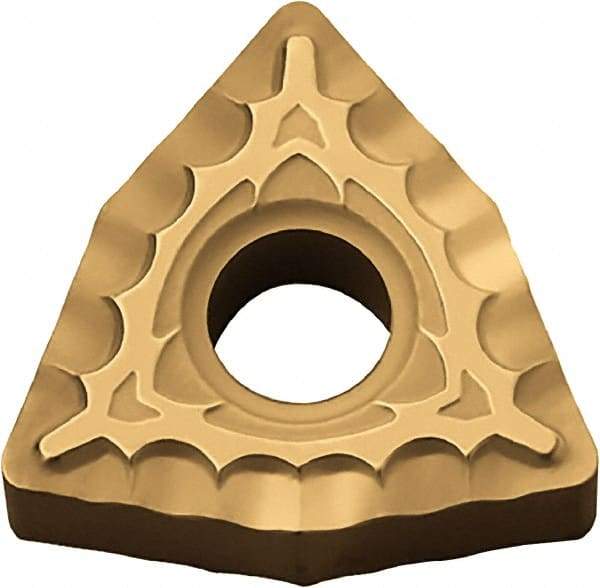 Kyocera - WNMG432 XQ Grade CA525 Carbide Turning Insert - TiCN/Al2O3/TiN Finish, 80° Trigon, 1/2" Inscr Circle, 3/16" Thick, 1/32" Corner Radius - Apex Tool & Supply