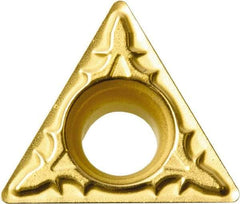 Kyocera - TPMT321 XP Grade CA530 Carbide Turning Insert - TiCN/Al2O3/TiN Finish, 60° Triangle, 3/8" Inscr Circle, 1/8" Thick, 1/64" Corner Radius - Apex Tool & Supply