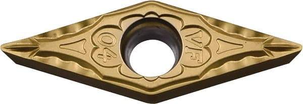 Kyocera - VBMT331 VF Grade CA525 Carbide Turning Insert - TiCN/Al2O3/TiN Finish, 35° Diamond, 3/8" Inscr Circle, 3/16" Thick, 1/64" Corner Radius - Apex Tool & Supply