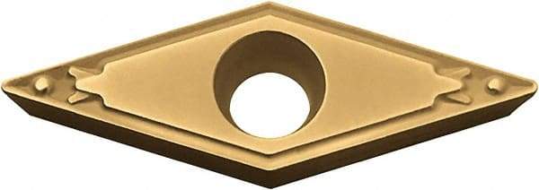 Kyocera - VBMT221 HQ Grade PV720 Cermet Turning Insert - TiCN (Megacoat Nano) Finish, 35° Diamond, 1/4" Inscr Circle, 1/8" Thick, 1/64" Corner Radius - Apex Tool & Supply