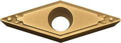 Kyocera - VBMT221 HQ Grade PV720 Cermet Turning Insert - TiCN (Megacoat Nano) Finish, 35° Diamond, 1/4" Inscr Circle, 1/8" Thick, 1/64" Corner Radius - Apex Tool & Supply