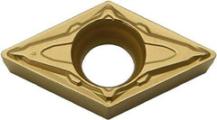 Kyocera - DCMT32.52 PP Grade CA525 Carbide Turning Insert - TiCN/Al2O3/TiN Finish, 55° Diamond, 3/8" Inscr Circle, 5/32" Thick, 1/32" Corner Radius - Apex Tool & Supply