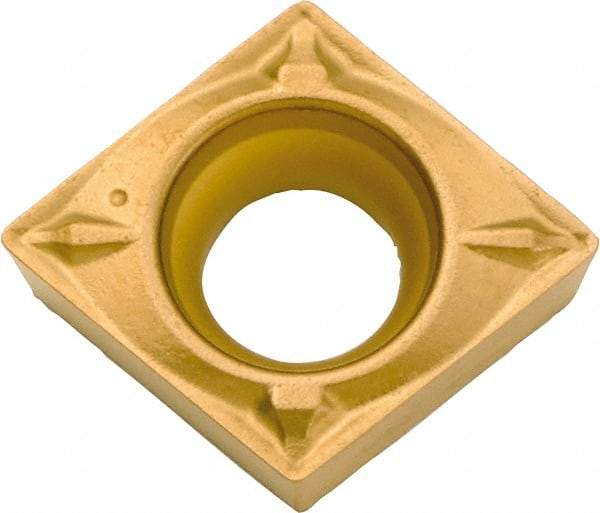 Kyocera - CCMT32.52 WP Grade CA515 Carbide Turning Insert - TiCN/Al2O3/TiN Finish, 80° Diamond, 3/8" Inscr Circle, 5/32" Thick, 1/32" Corner Radius - Apex Tool & Supply