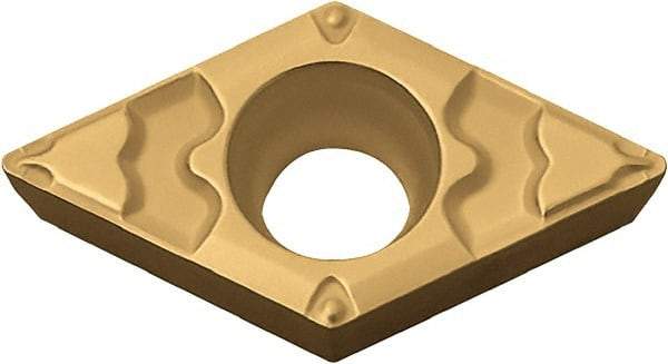 Kyocera - DCMT21.51 GP Grade CA525 Carbide Turning Insert - TiCN/Al2O3/TiN Finish, 55° Diamond, 1/4" Inscr Circle, 3/32" Thick, 1/64" Corner Radius - Apex Tool & Supply